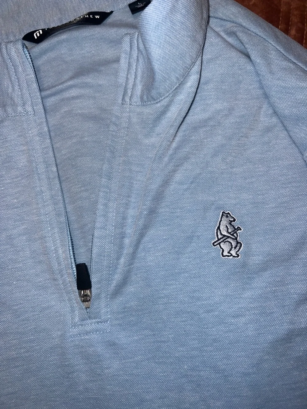 Travis Mathew light blue long sleeve quarter zip